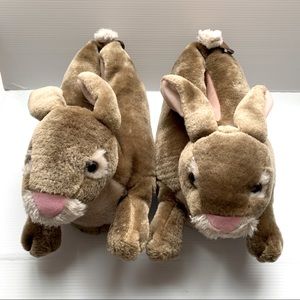 Cute warm bunny slippers fits medium to large